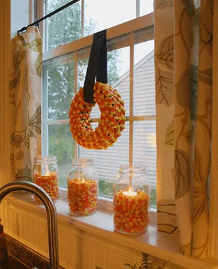 candy corn window display