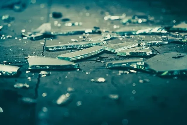 broken peices of mirror